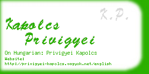 kapolcs privigyei business card